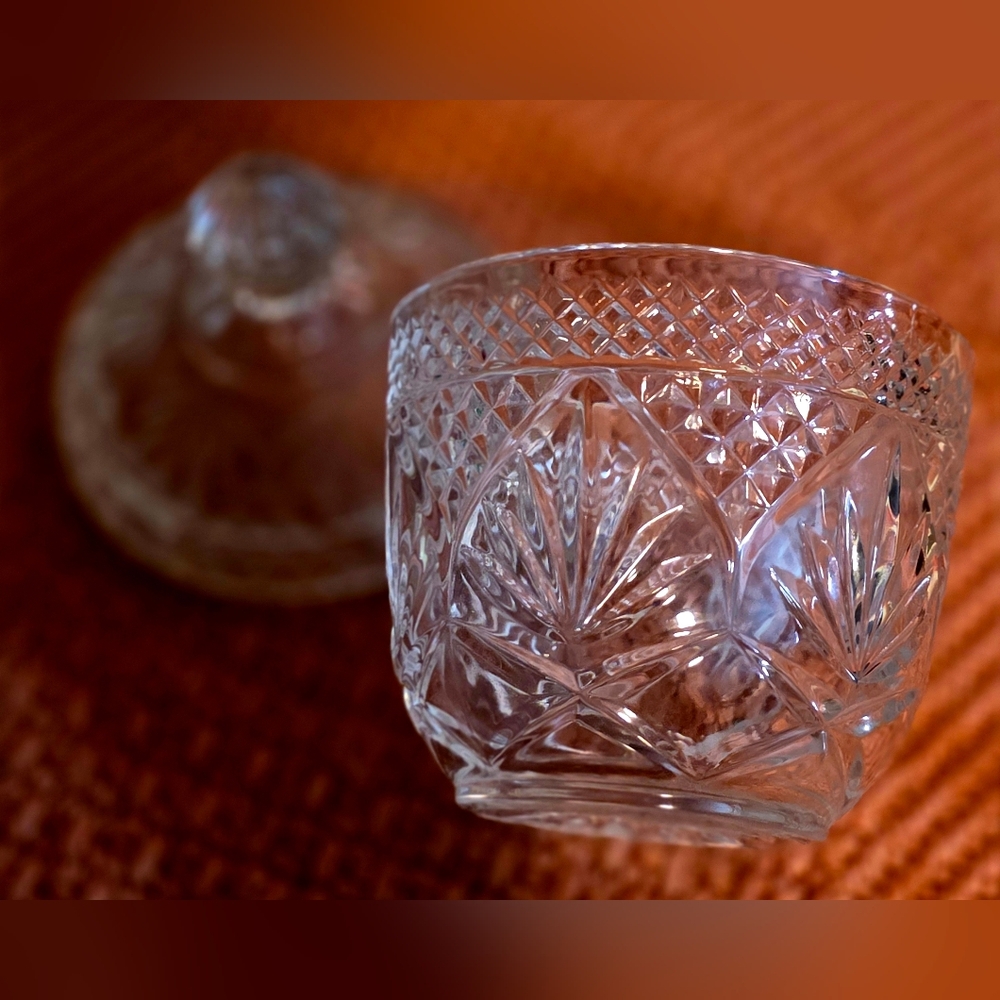 Elegant Crystal Glass Sugar Dish